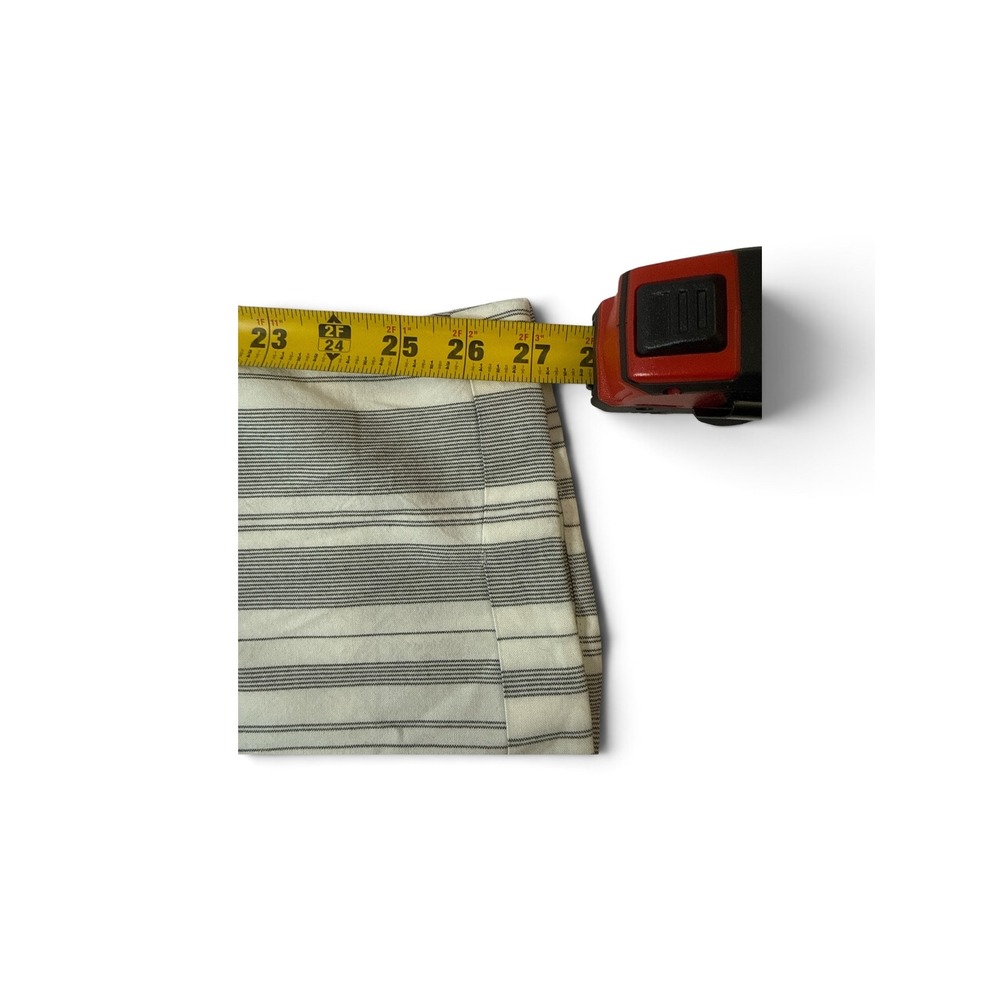 American Eagle Striped Paperbag Waist Wide Leg Pants Gray White Small - Picture 4 of 8